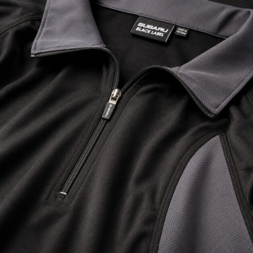 Subaru Black Label Mens XL Black Gray Quarter Zip Performance Pullover NWT - Picture 2 of 13
